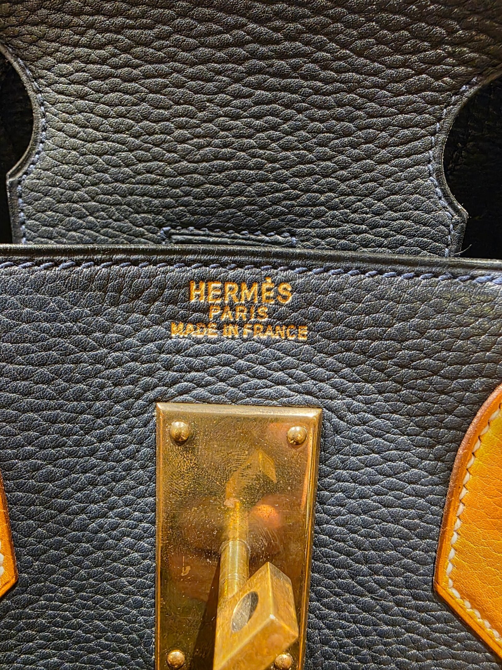 sac Hermès HAC 50 bicolore cuir taurillon clémence 1983