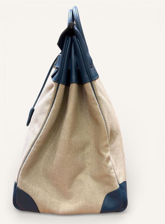 Sac Hermès HAC 50 Toile Cotton et Cuir Evergrain