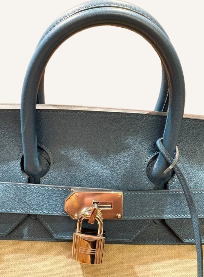 Sac Hermès HAC 50 Toile Cotton et Cuir Evergrain