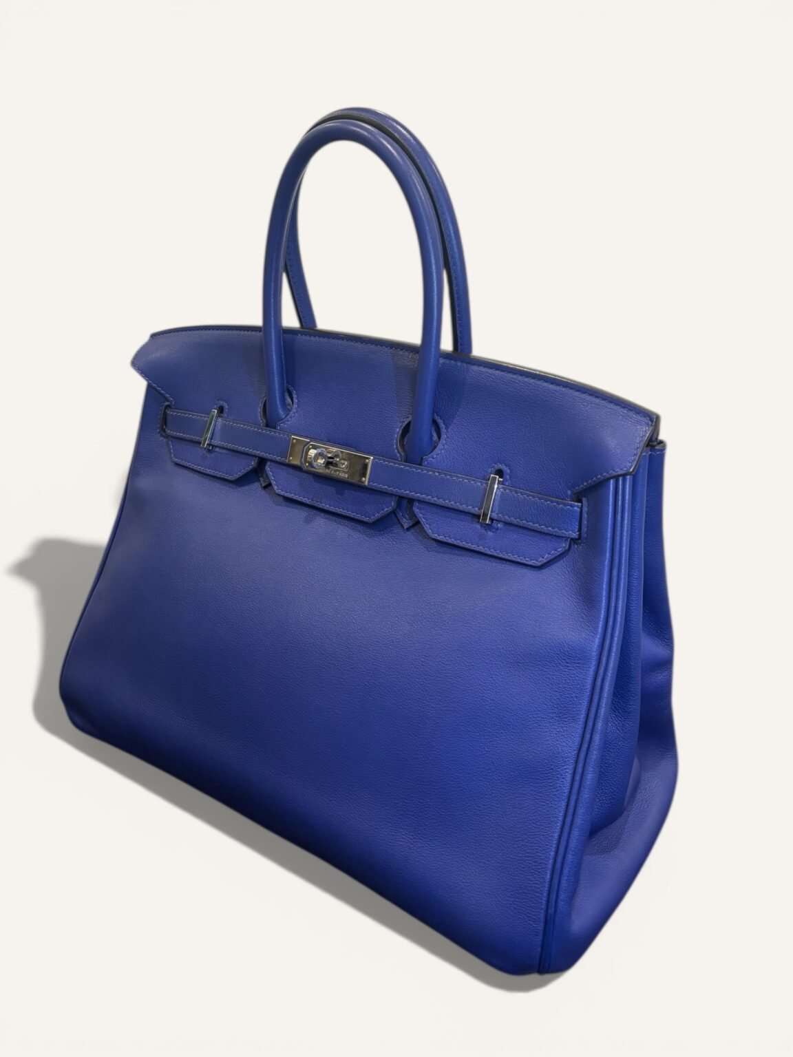 sac Hermès Birkin 35 cuir Swift bleu électrique palladium