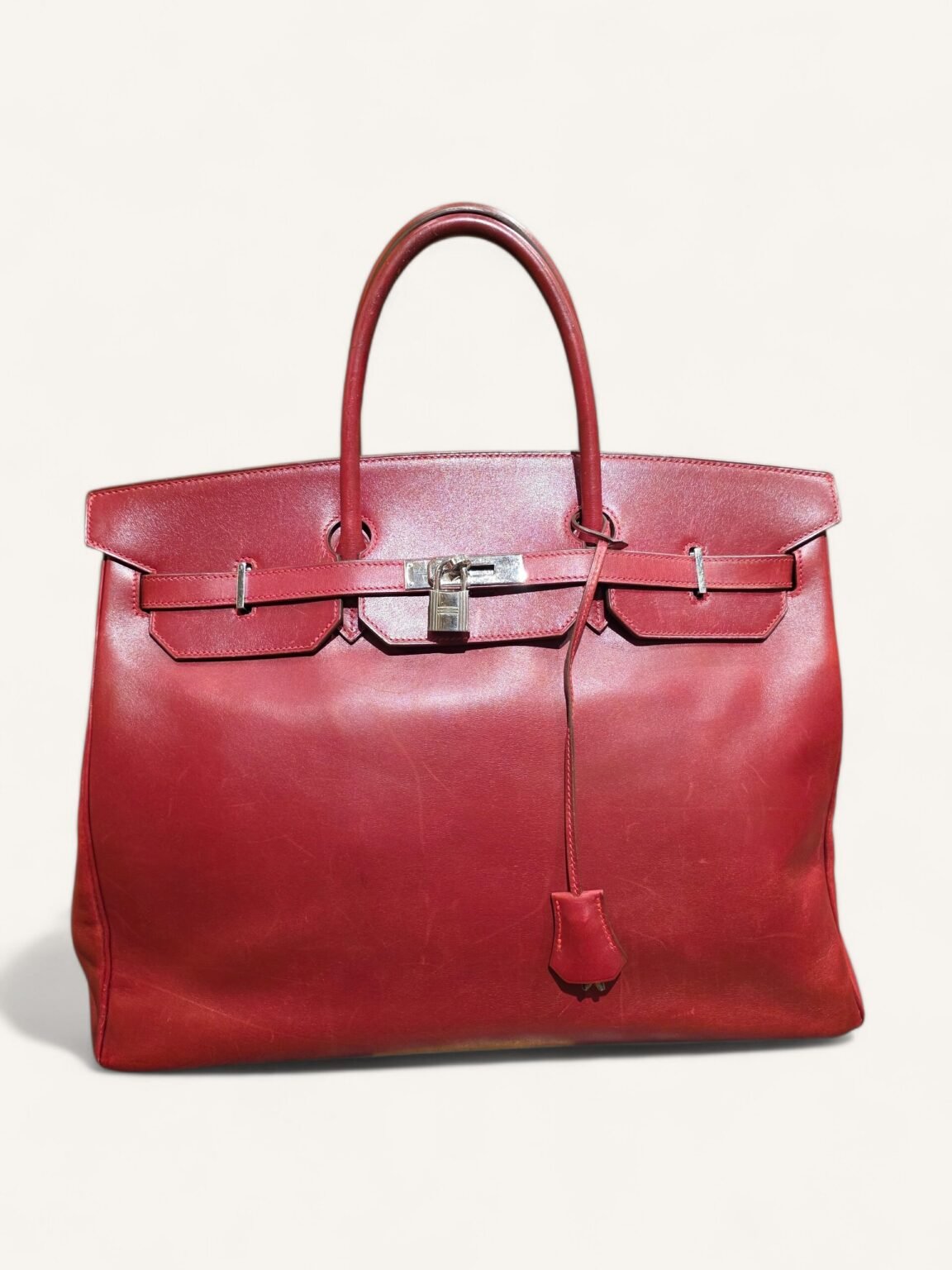 sac Hermès Birkin 40 cuir box rouge palladium 2004 sac de luxe vintage pour un investissement