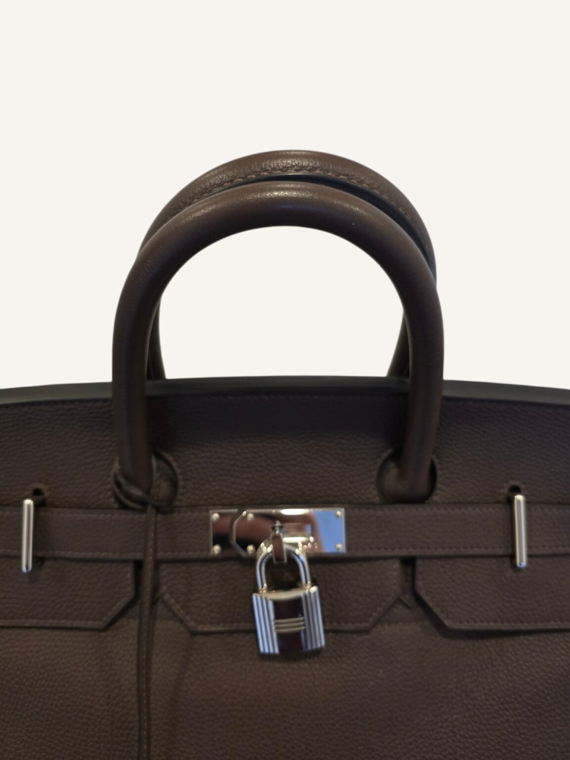 sac Hermès HAC 40 cuir Togo marron ébène palladium