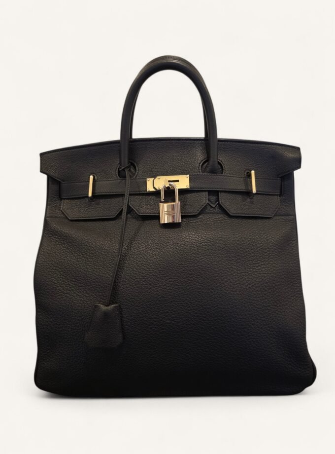 sac Hermès HAC 40 cuir taurillon noir gold 2009