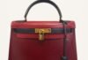 sac Hermès Kelly 28 bi color bleu marine rouge gold 1988 buy vintage designer bags online