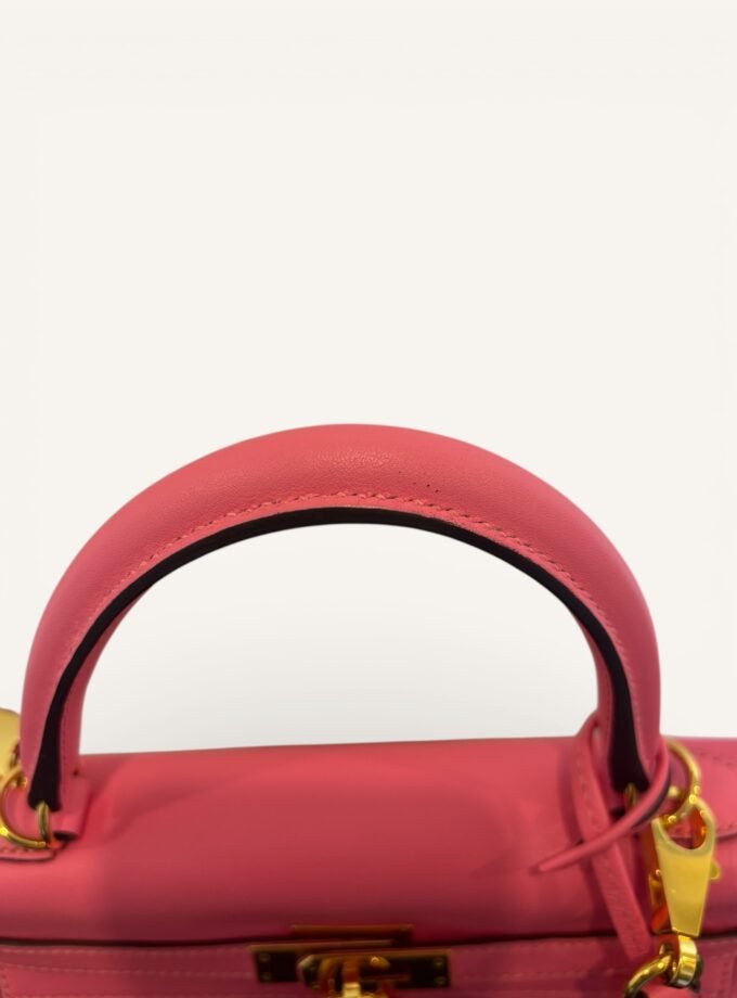 Sac Hermès Kelly 25 Swift Rose Azalée Gold