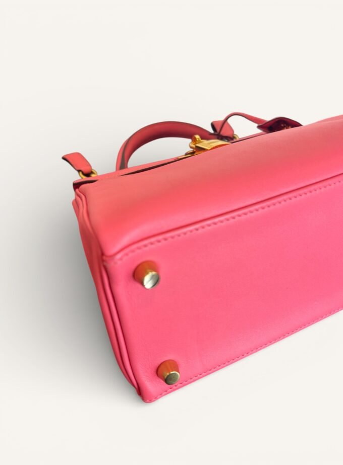 Sac Hermès Kelly 25 Swift Rose Azalée Gold