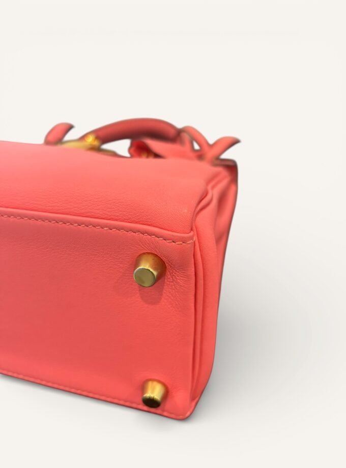 Sac Hermès Kelly 25 Swift Rose Azalée Gold