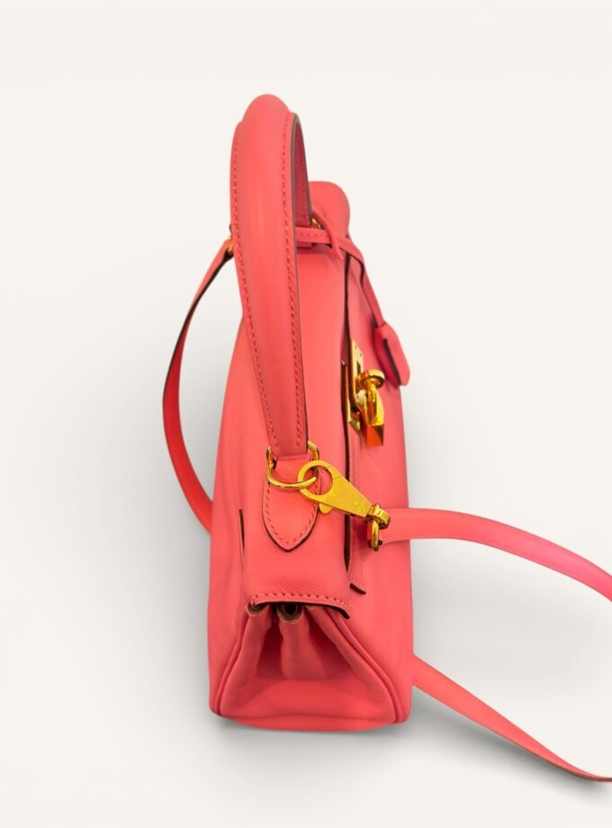 Sac Hermès Kelly 25 Swift Rose Azalée Gold