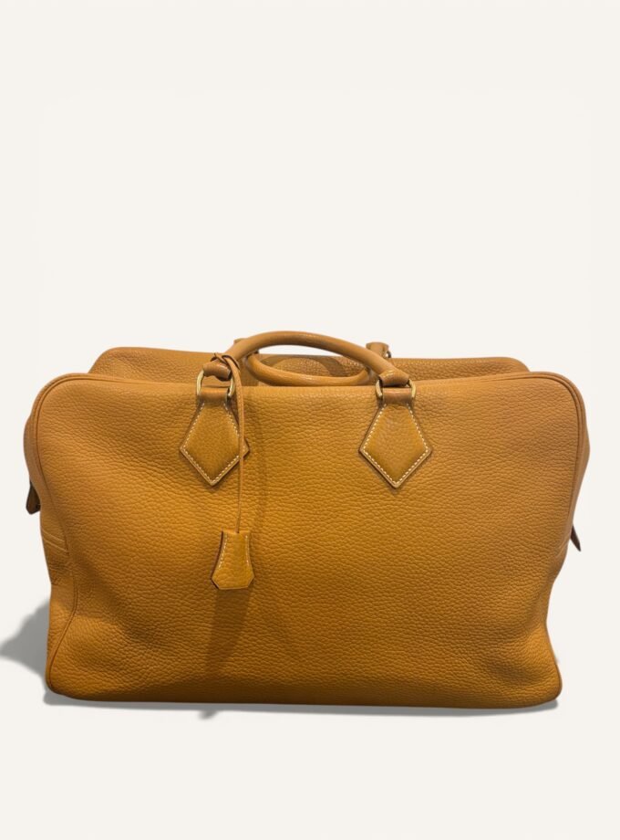 sac Hermès Plume 45 cuir taurillon gold finitions or