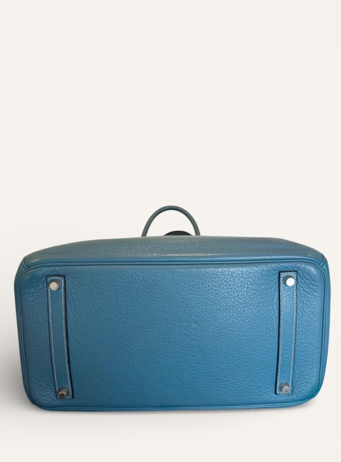 Sac Hermès Birkin 35 Taurillon Clémence Bleu Jean