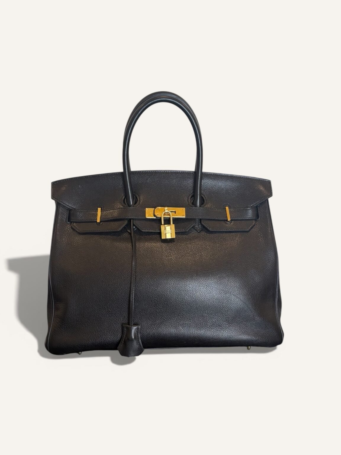 sac Hermès Birkin 35 cuir Evergrain noir gold 2010 où vendre un sac de luxe Sacs luxe occasion