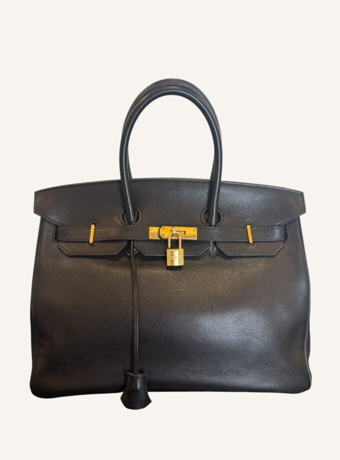 Sac Hermès Birkin 35 Noir Evergrain