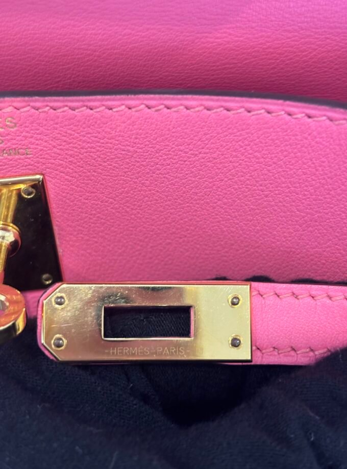 Sac Hermès Kelly 25 Swift Rose Azalée Gold