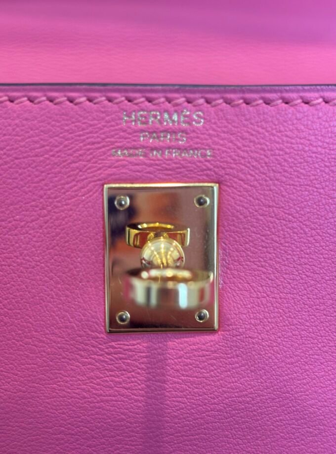 Sac Hermès Kelly 25 Swift Rose Azalée Gold