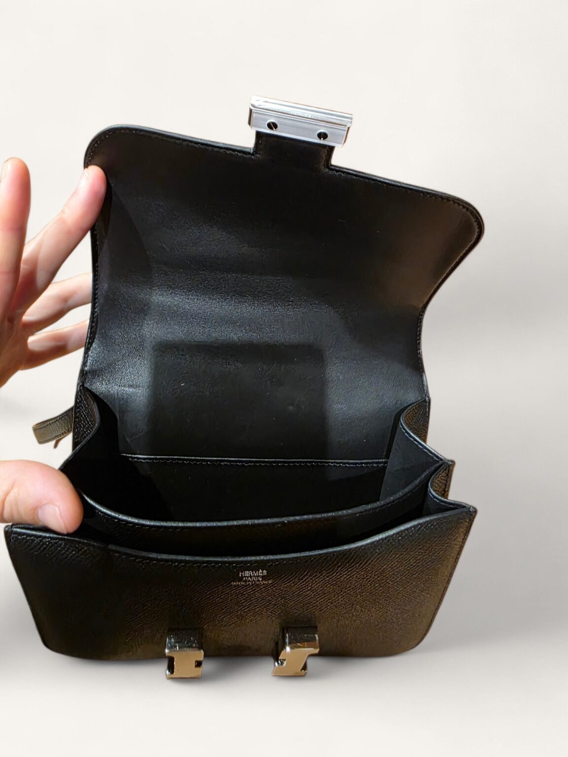 sac Hermès Constance Mini III cuir Epsom noir palladium