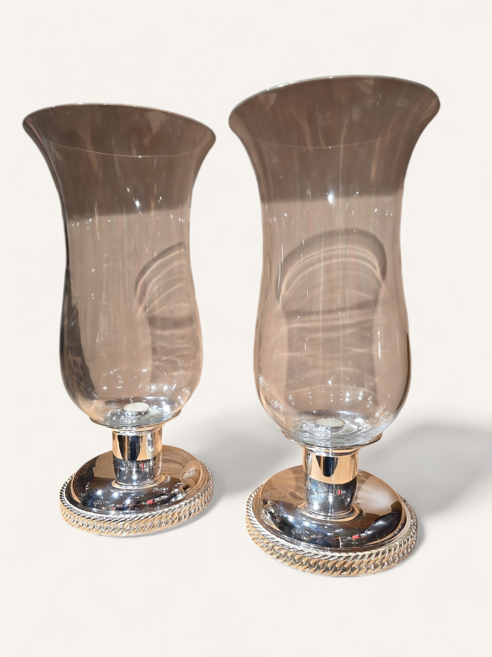 photophore Hermès vintage métal argenté cordage