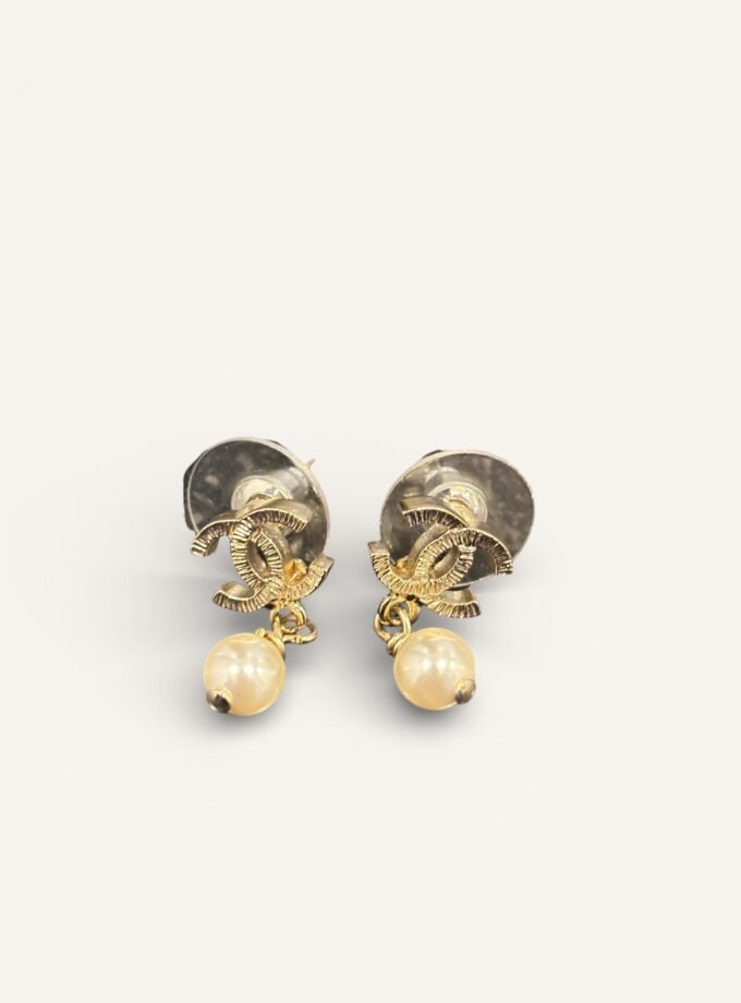 Boucles d'oreilles Chanel Métal Argenté & Perle