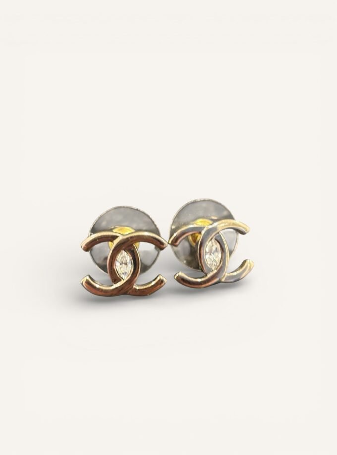 Boucles d'oreilles Chanel Métal Doré Strass