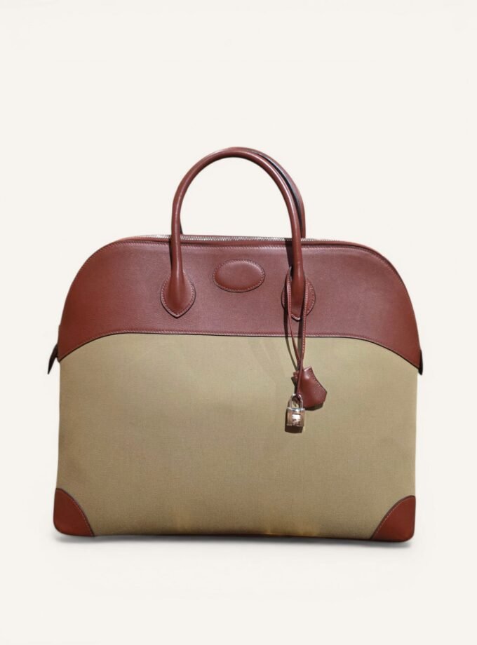 sac Hermès Bolide voyage toile cuir 2009