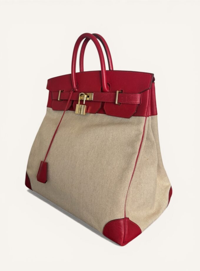 Sac Hermès HAC 40 Toile & Cuir Courchevel