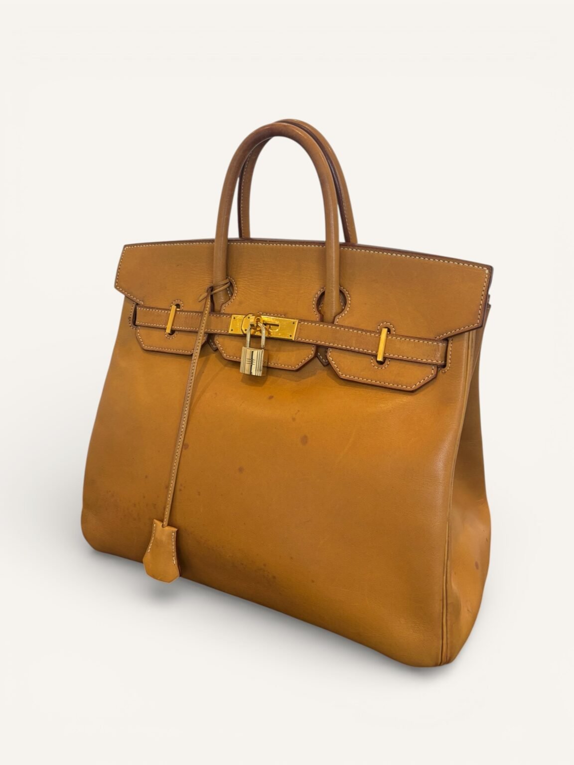 sac Hermès HAC 32 vintage cuir vache naturelle 1994