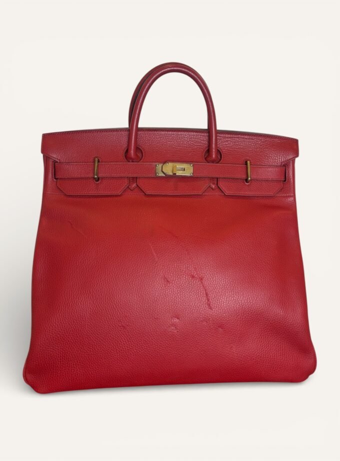 sac Hermès HAC 45 ardennes rouge 1991