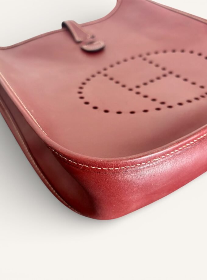 Sac Hermès Evelyne Pm Cuir Box Rouge H