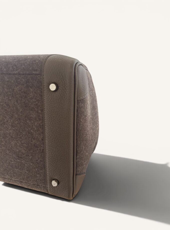 Sac Hermès HAC 40 "Go Team Ebène" Feutrine & Togo