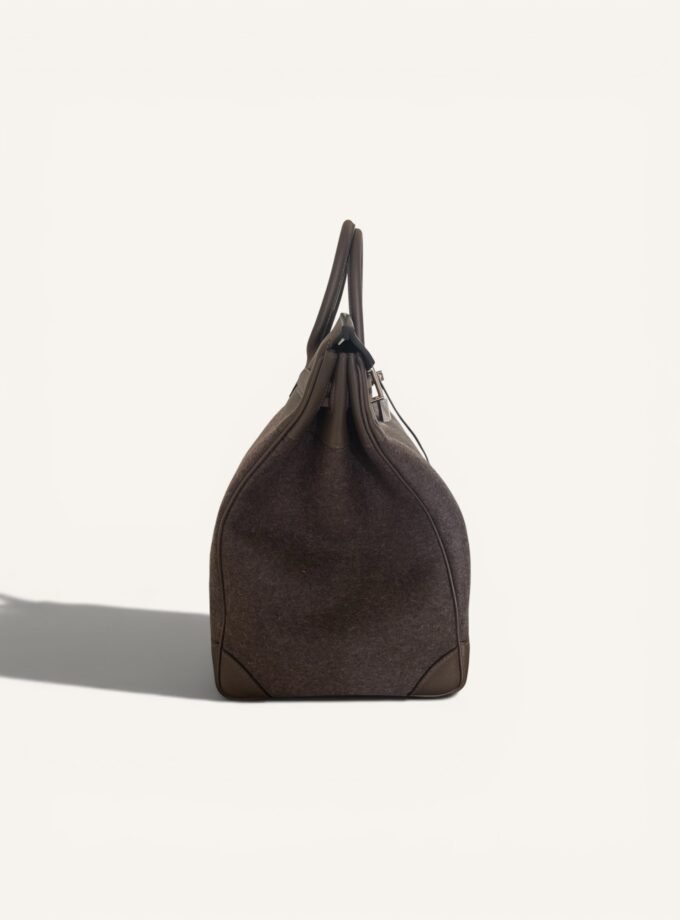 Sac Hermès HAC 40 "Go Team Ebène" Feutrine & Togo