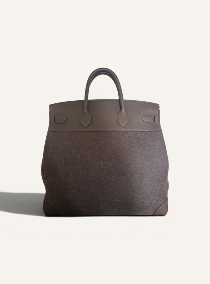Sac Hermès HAC 40 "Go Team Ebène" Feutrine & Togo