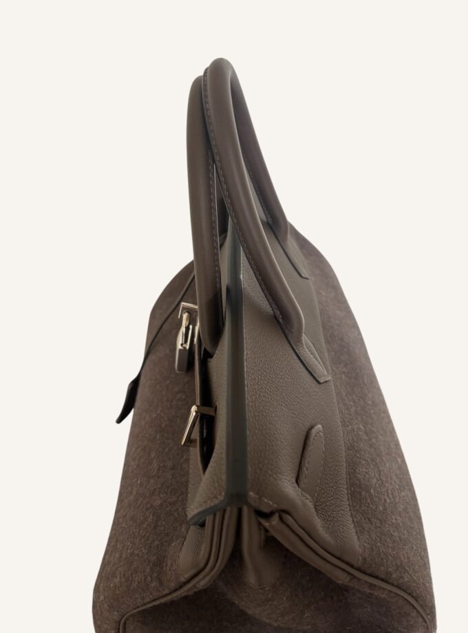Sac Hermès HAC 40 "Go Team Ebène" Feutrine & Togo