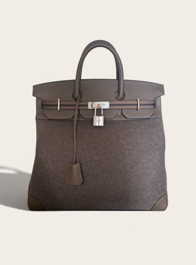 sac Hermès HAC 40 Go Team ébène palladium