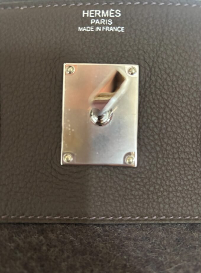 Sac Hermès HAC 40 "Go Team Ebène" Feutrine & Togo