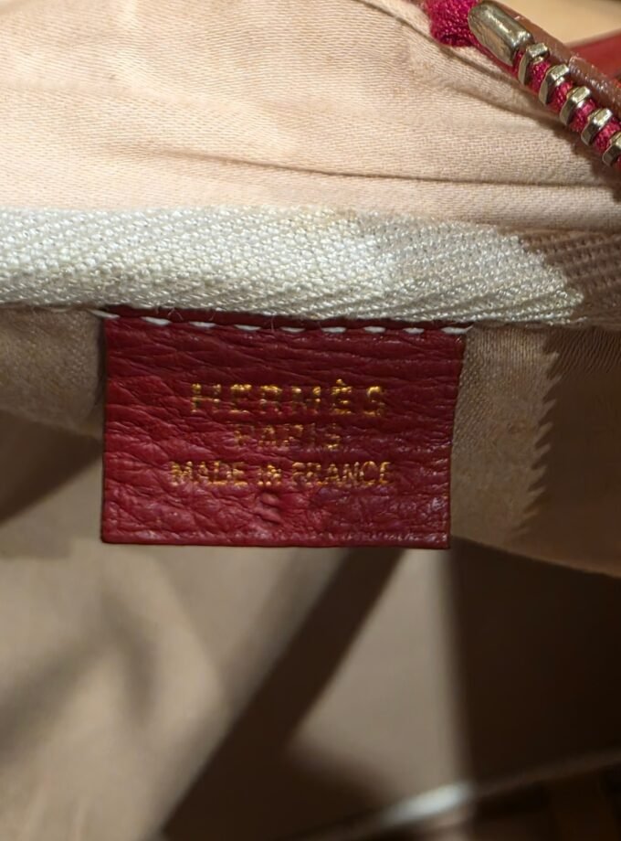 Sac Hermès Victoria 60 Toile & Cuir Rouge