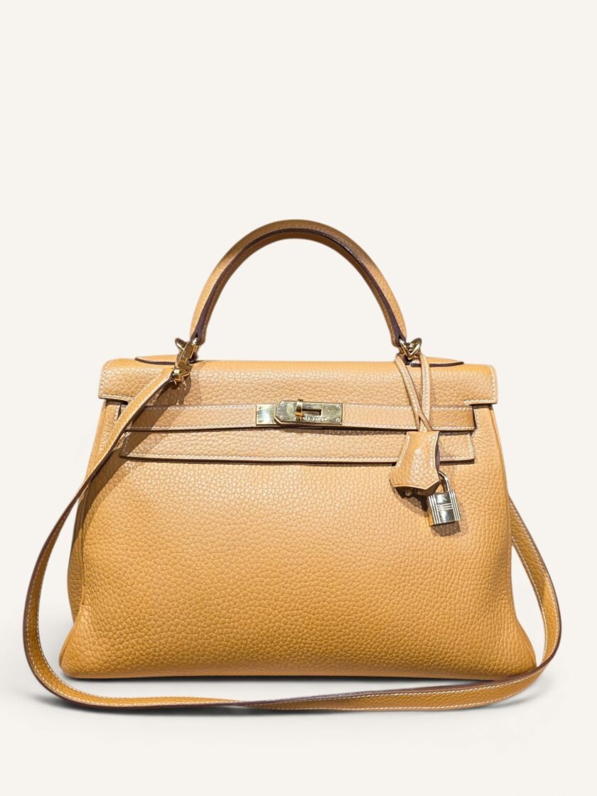 Sac Hermès Kelly 32 Gold en cuir Togo 2004