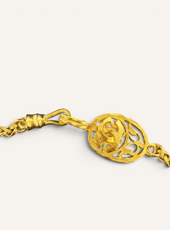 Collier Chanel Vintage Doré Long 1995