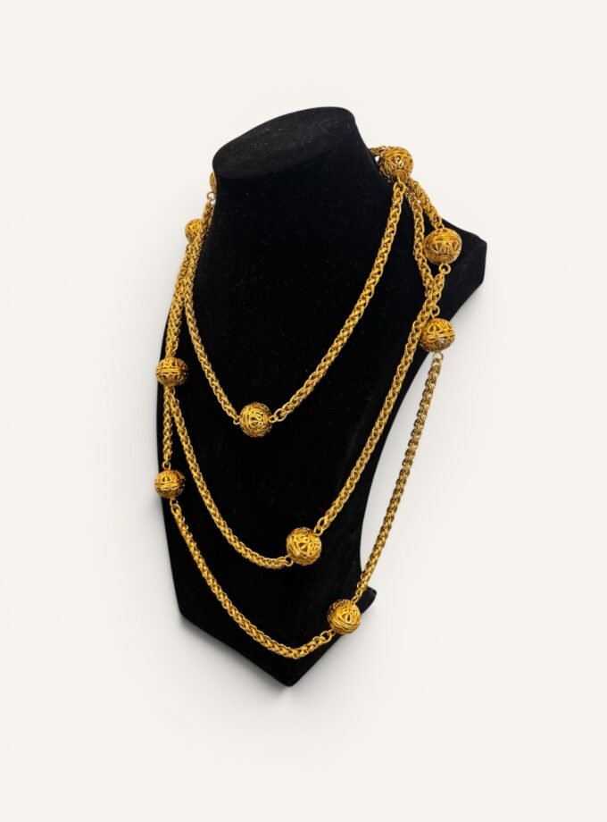 Collier Chanel Vintage Doré Long 1995