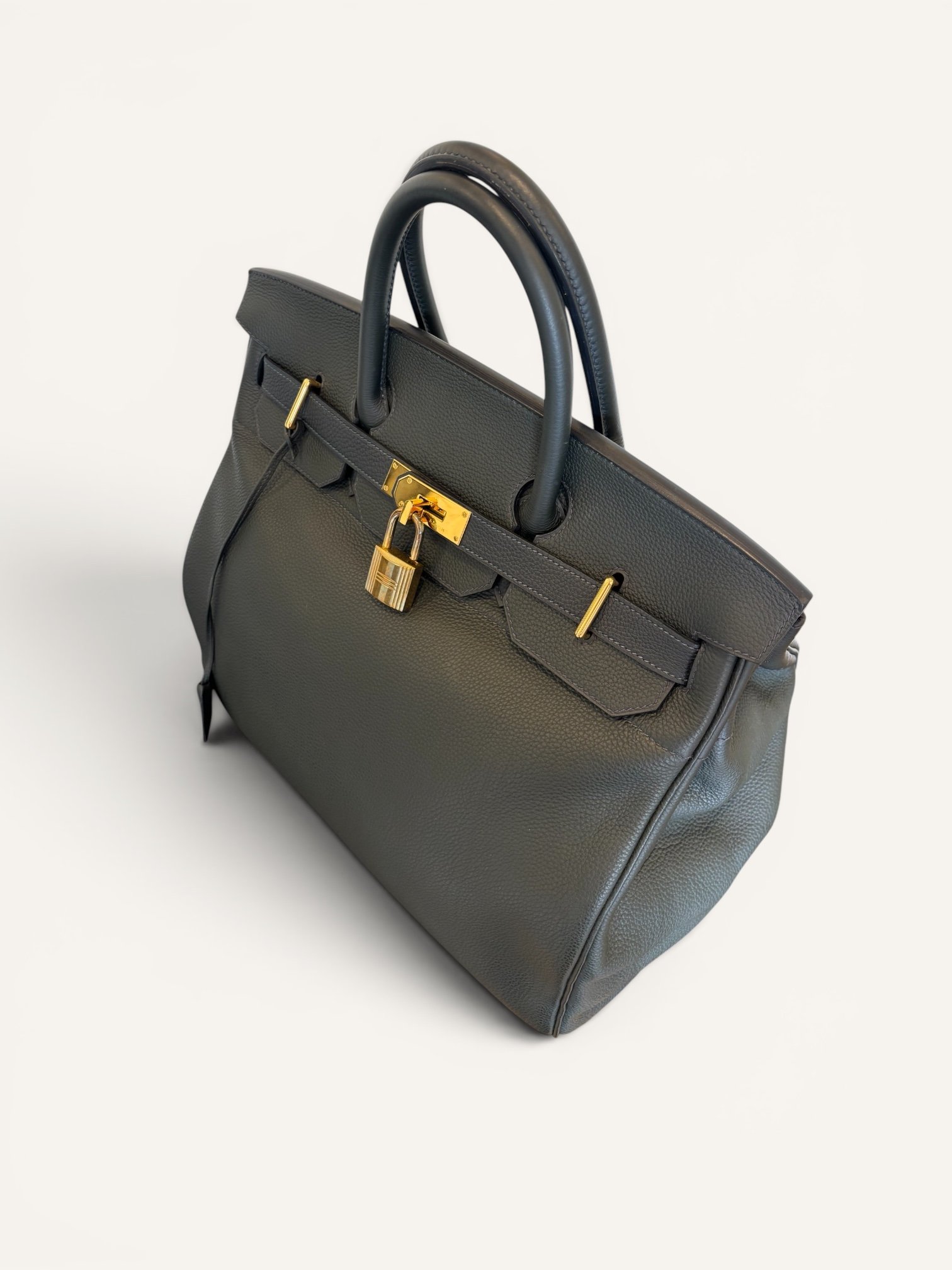 sac Hermès HAC 40 togo vert foncé gold 2016