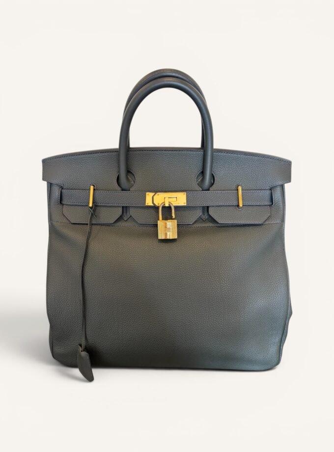 sac Hermès HAC 40 togo vert foncé gold 2016