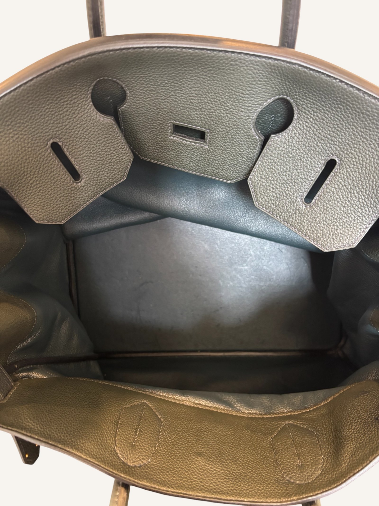 sac Hermès HAC 40 togo vert foncé gold 2016