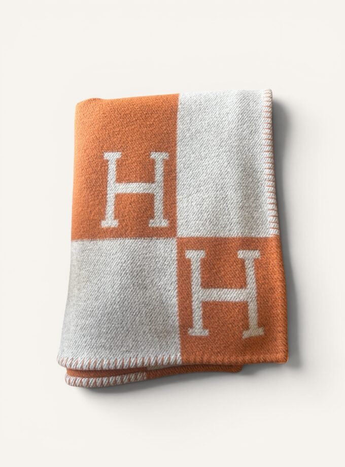 plaid Hermès Avalon laine cachemire