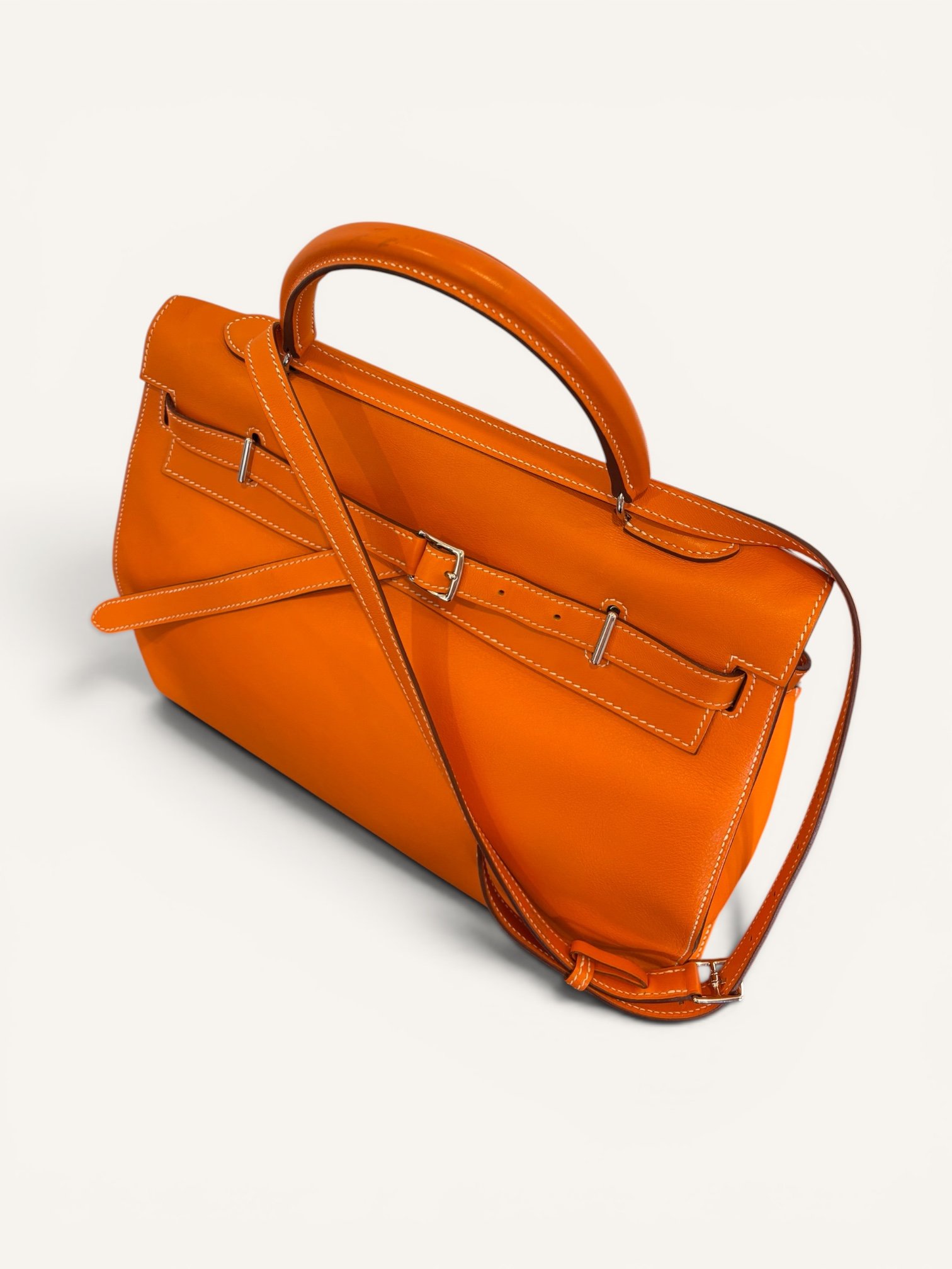sac Hermès Kelly Flat 35 orange swift 2009