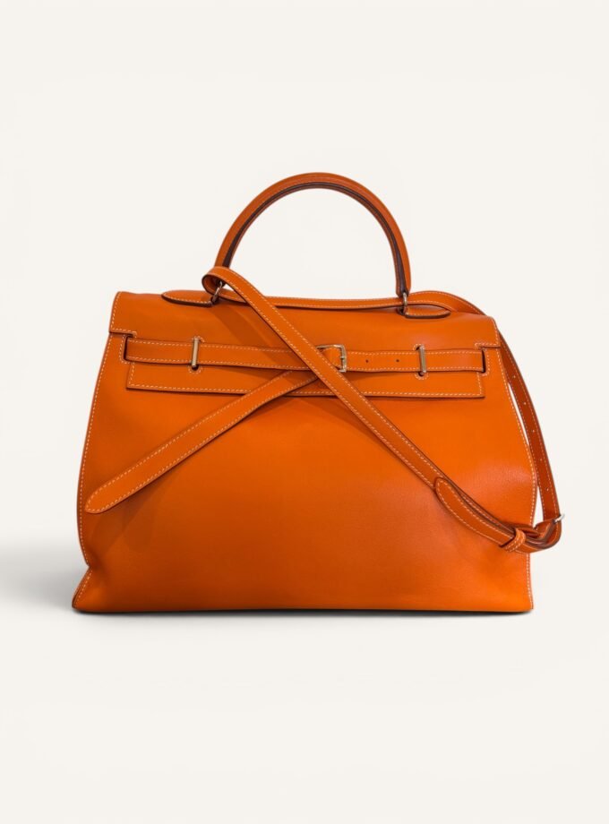 sac Hermès Kelly Flat 35 orange swift 2009