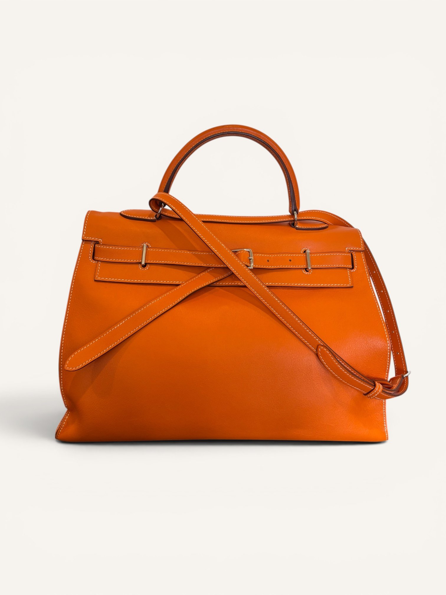 sac Hermès Kelly Flat 35 orange swift 2009