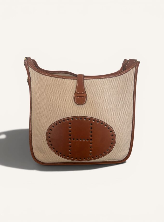 sac Hermès Evelyne PM Barenia toile