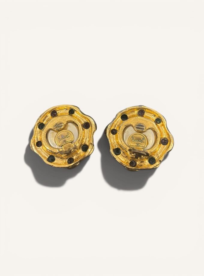 Boucle d'Oreilles Chanel Gripoix Vintage