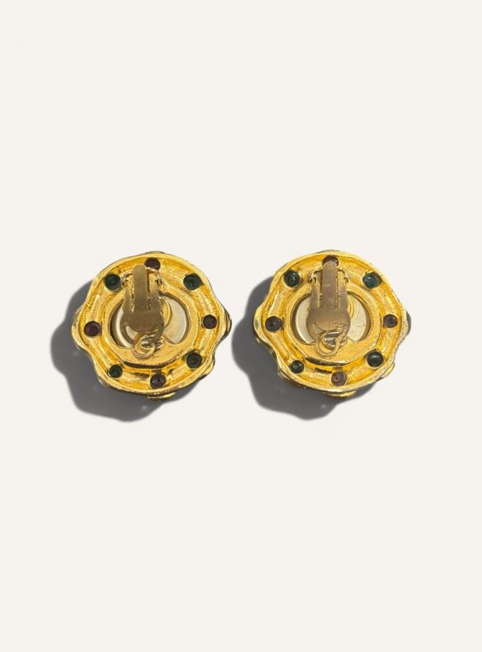 Boucle d'Oreilles Chanel Gripoix Vintage