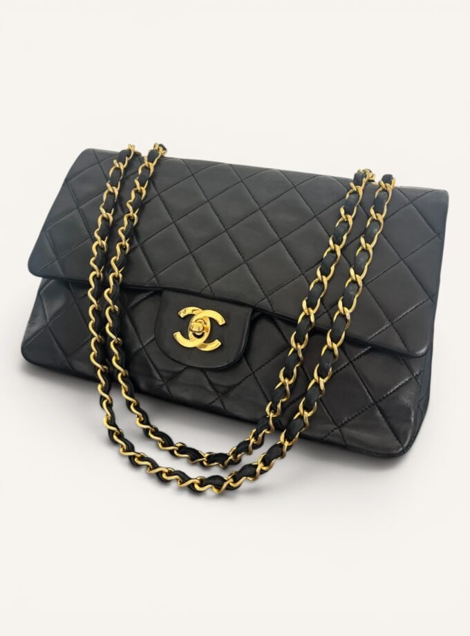 Sac Chanel Vintage Classique Medium Full Flap Noir