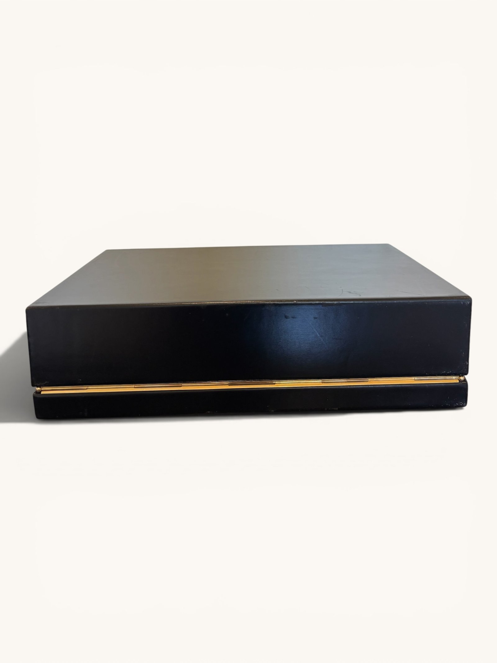 boîte à bijoux Hermès cuir Box noir vintage