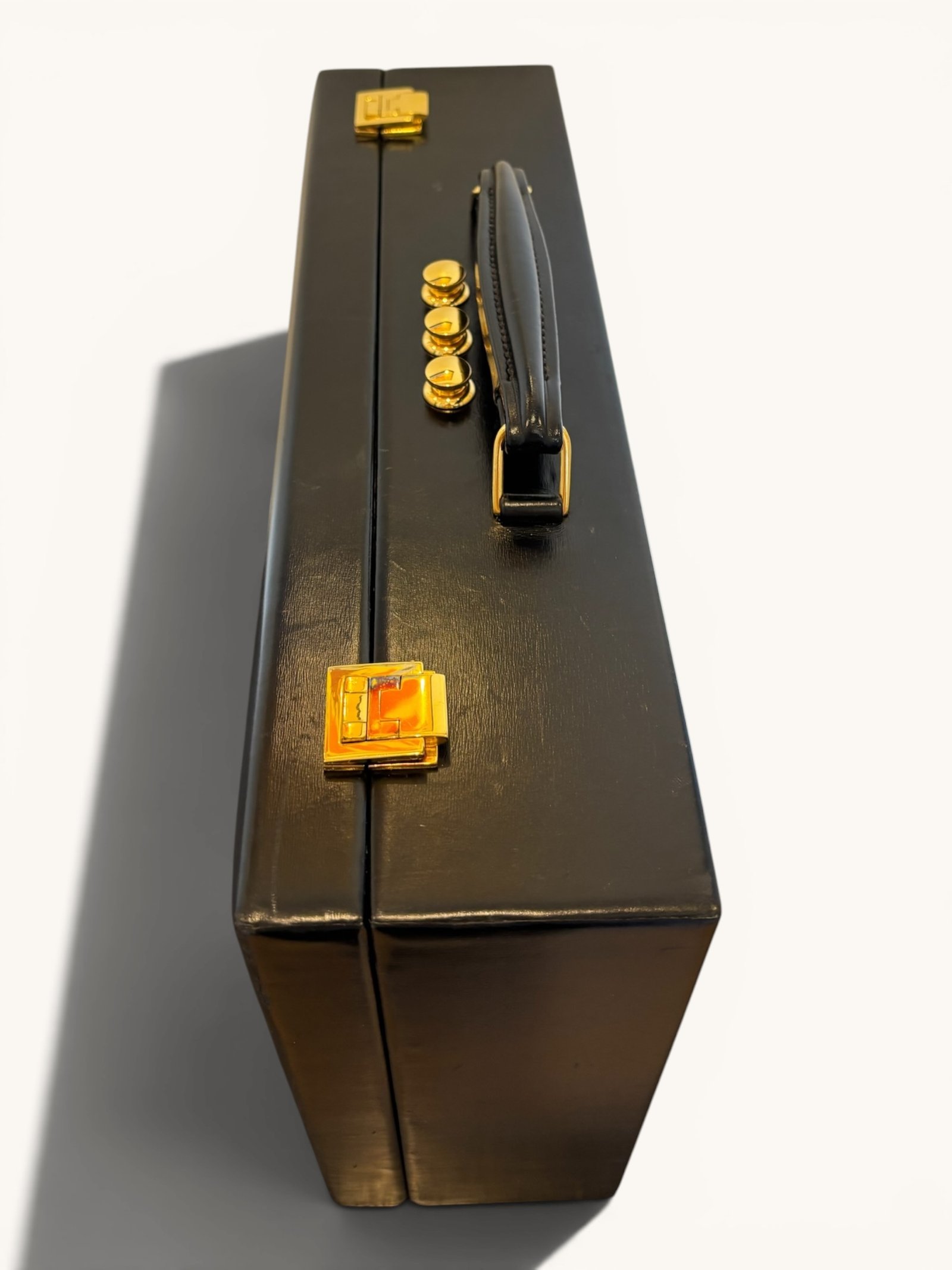 boîte à bijoux Hermès cuir Box noir vintage